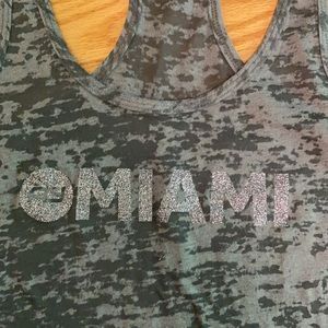 Flywheel Sparkly Miami Women's Tank Top Gray Burnout Sz M